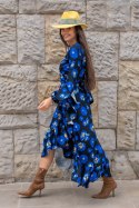 Sukienka "ANNA" długa - Blue Flowers - XS/S