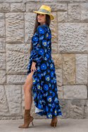 Sukienka "ANNA" długa - Blue Flowers - XS/S