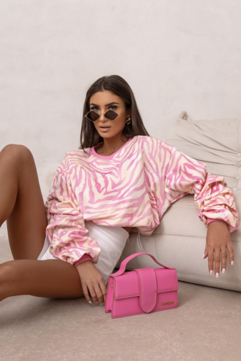 Bluza REMY print - Pink zebra - UNI