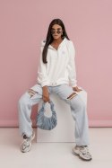 Bluza polarowa LOOM - Ecru z błękitem - UNI