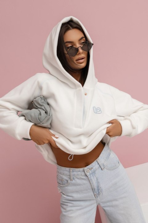 Bluza polarowa LOOM - Ecru z błękitem - UNI