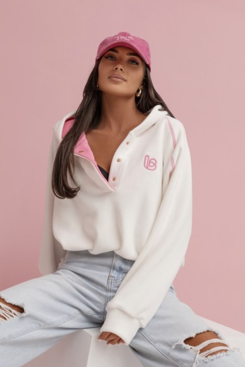Bluza polarowa LOOM - Ecru z różem - UNI