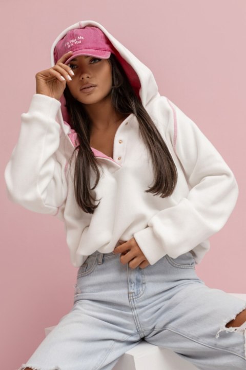 Bluza polarowa LOOM - Ecru z różem - UNI