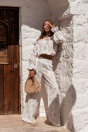 Komplet lniany MIA - Floria Beige - M/L