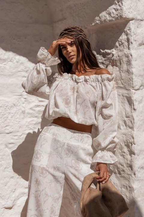 Komplet lniany MIA - Floria Beige - XS/S