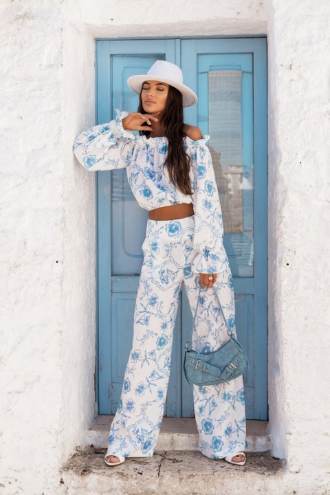 Komplet lniany MIA - Floria Blue - M/L