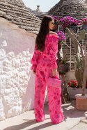 Komplet lniany MIA - Floria Pink - M/L