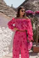Komplet lniany MIA - Floria Pink - M/L