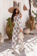 Komplet lniany MIA - Ricamo Brown - M/L