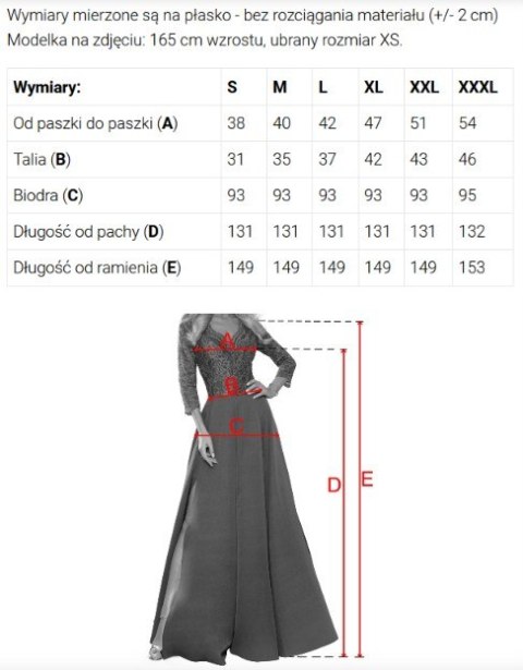 309-13 AMBER elegancka długa koronkowa suknia z dekoltem - PUDROWY RÓŻ Numoco