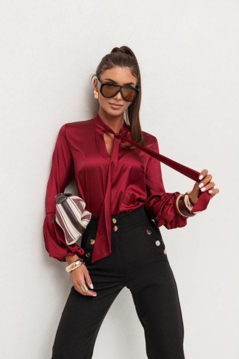 Koszula satynowa VIVIENNE - Bordo - S