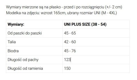 654-4 Długa połyskująca sukienka plus size z dekoltem i transparentnym rękawkiem - brzoskwiniowa Numoco basic