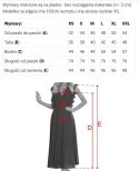 674-1 Elegancka dopasowana sukienka z kopertowym dekoltem, tiulowymi rękawami i rozcięciem - czarna Numoco