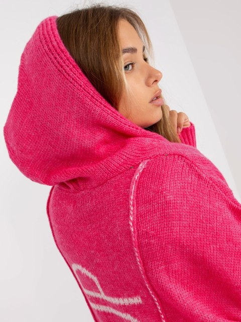 Kardigan-TW-SW-BI-M56.35-fluo różowy