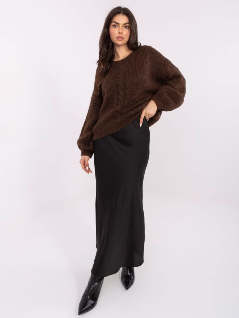 Sweter-MI-SW-1610.18-ciemny brązowy