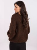 Sweter-MI-SW-1610.18-ciemny brązowy