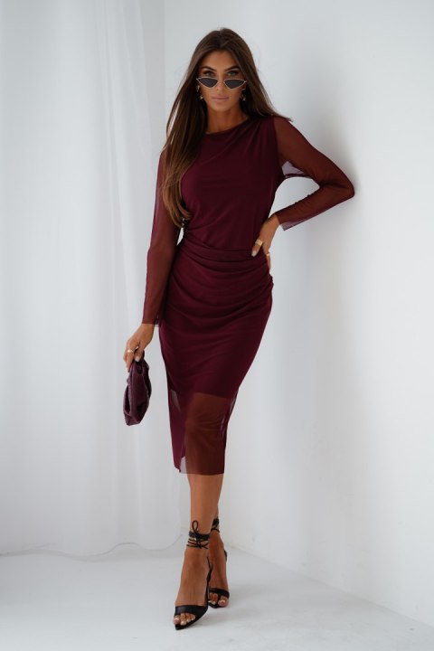 Sukienka tiulowa LUSH - Bordo - S/M