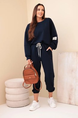 Komplet bluza + spodnie masełko granatowy