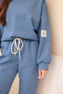Komplet bluza + spodnie masełko jeansowy melanż