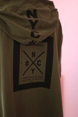 Narzutka z kapturem oversize khaki