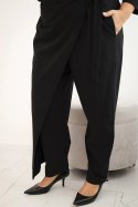 Kombinezon damski bawełniany Plus Size z wiązaniem w pasie i rękawem 3/4 czarny