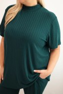 Komplet damski Plus Size 3-częściowy ciemno zielony
