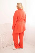 Komplet damski Plus Size 3-częściowy malinowy