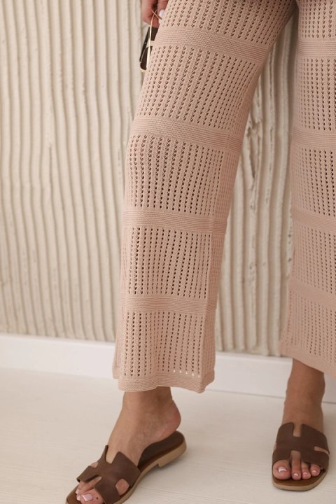 Komplet ażurowy Rayon camelowy