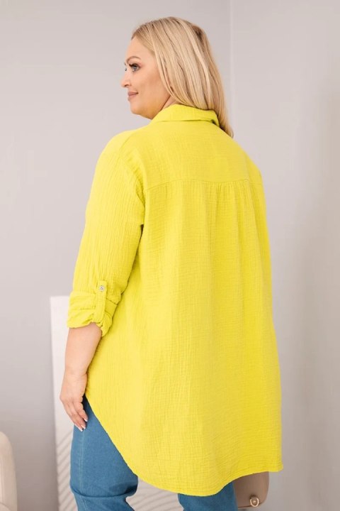 Koszula bawełniana muślinowa Plus Size kiwi