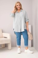 Koszula bawełniana muślinowa Plus Size szary