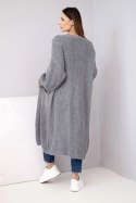 Sweter długi kardigan ciemny szary