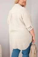 Koszula bawełniana muślinowa Plus Size ciemno beżowa