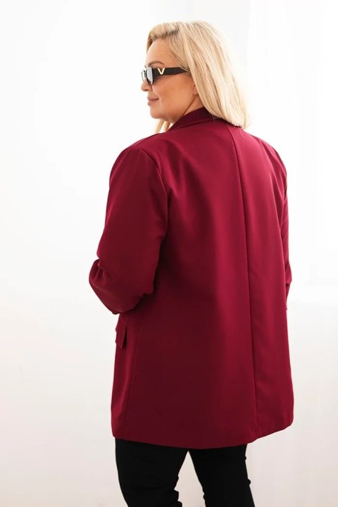Marynarka damska Plus Size elegancka bordowa