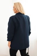 Marynarka damska Plus Size elegancka granatowa