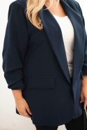 Marynarka damska Plus Size elegancka granatowa