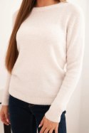 Sweter damski z baby alpaki z długim rękawem beżowy