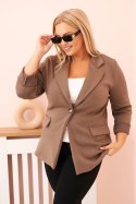 Marynarka damska z wiskozy Plus Size z długim rękawem i kołnierzem fango
