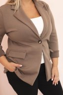 Marynarka damska z wiskozy Plus Size z długim rękawem i kołnierzem fango
