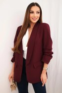 Marynarka z klapami elegancka bordowa