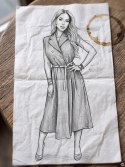 596-5 Elegancka szmizjerka midi ze złotymi guzikami i paskiem - szara Numoco basic