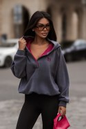 Bluza polarowa LOOM - Grafit + róż - UNI