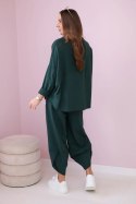 Komplet bawełniany bluza + spodnie ciemny zielony