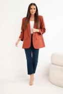 Marynarka z klapami elegancka ruda