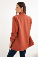 Marynarka z klapami elegancka ruda