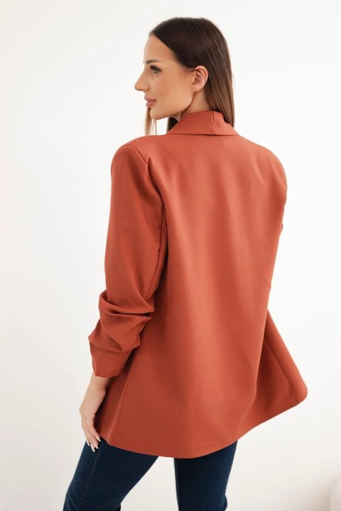 Marynarka z klapami elegancka ruda