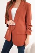Marynarka z klapami elegancka ruda