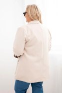 Marynarka damska Plus Size z podszewką w panterkę beżowa