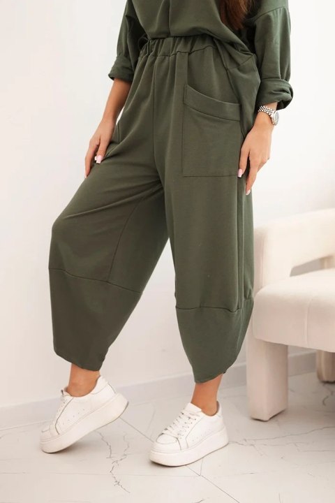 Komplet bawełniany bluza + spodnie khaki