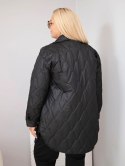 Kurtka damska Plus Size pikowana z kołnierzem i kieszeniami czarna