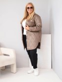 Kurtka damska Plus Size pikowana z kołnierzem i kieszeniami fango